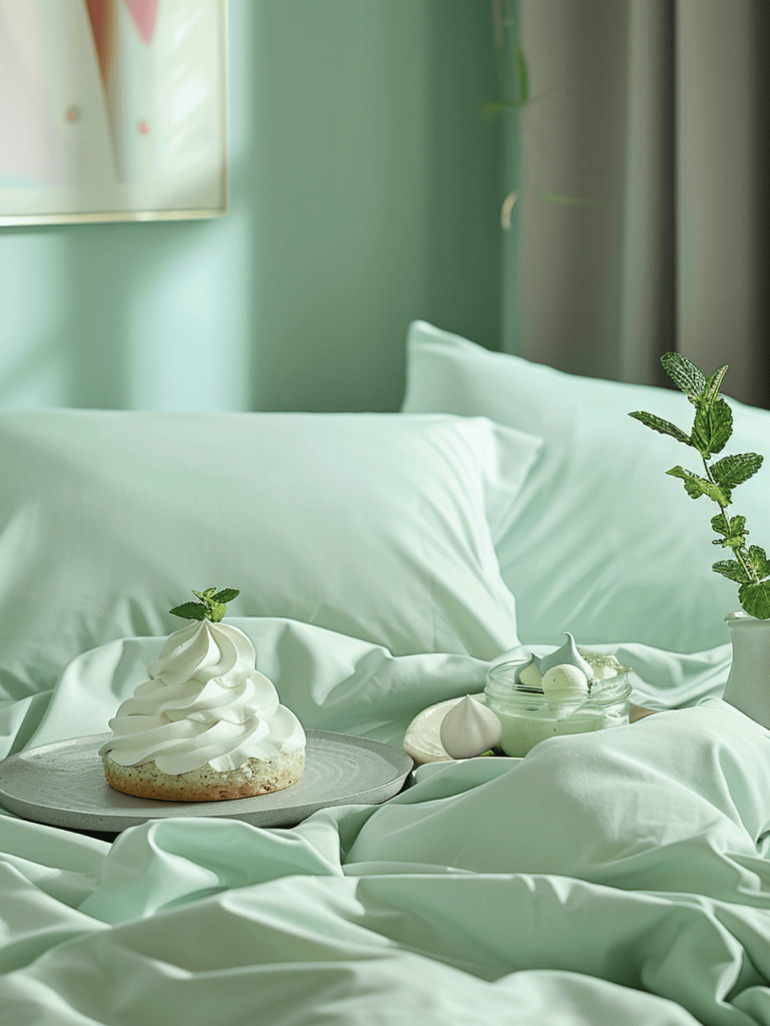 Ensemble de literie premium avec draps, rideaux, taies d'oreiller, couette, et ensemble de salle de Ensemble de literie premium avec draps, rideaux, taies d'oreiller, couette, et ensemble de salle de