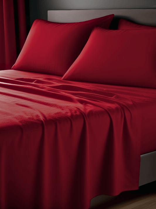 Sweet Sheets® "Candy Apple Red" Bright Red Bed Sheet Set - Sweet Sheets®