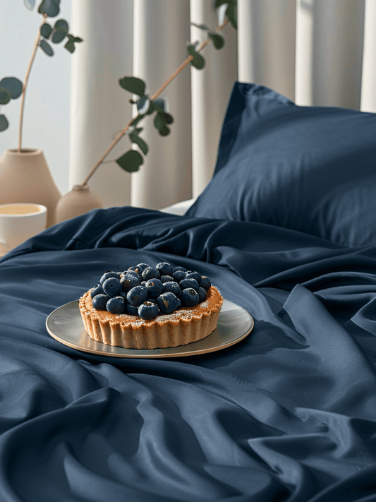 Sweet Sheets® “Blueberry Torte” Navy Blue Bed Sheet Set - Sweet Sheets®