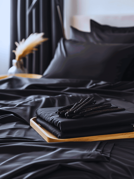 Sweet Sheets® "Black Licorice" Black Bed Sheet Set - Sweet Sheets®