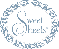 Sweet Sheets logo with decorative elements on a white background