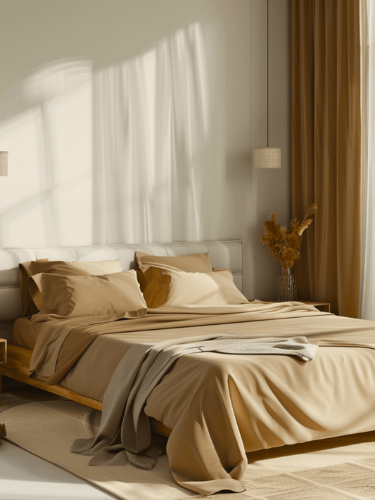 Elegant Khaki-Tan Bed Sheets with Deep Pockets for a Secure Fit and Stylish Look from Sweet Sheets