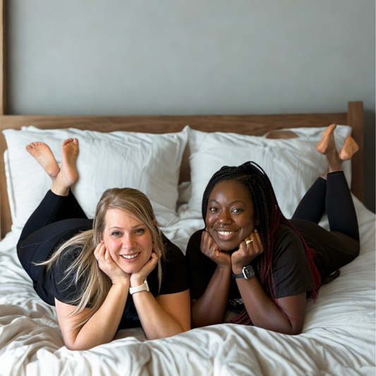 Sweet Sheets® founders Keshia and Tekarra smiling