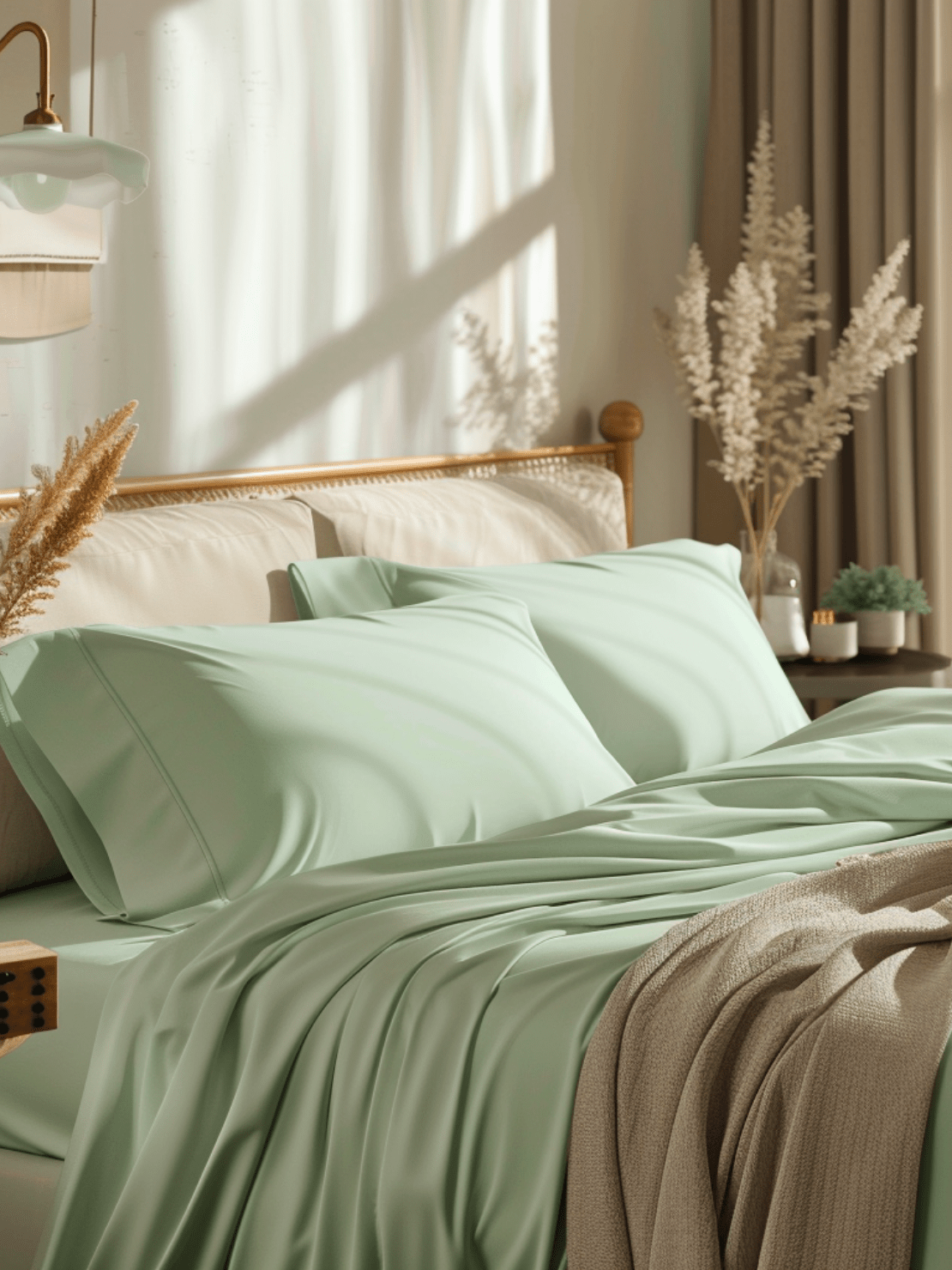 Elegant Light Green Bed Sheets with Deep Pockets for a Secure Fit and Stylish Look from Sweet Sheets