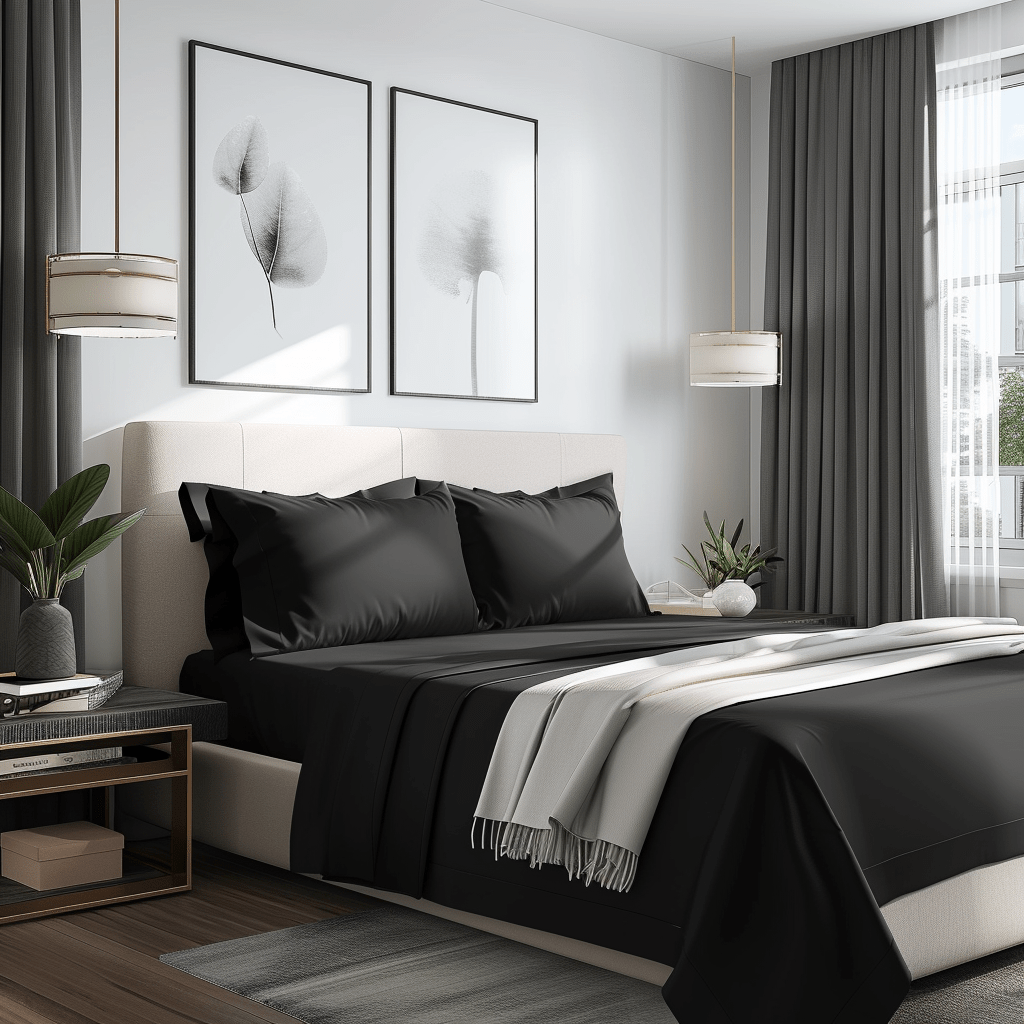 Durable, Wrinkle-Resistant Black Bed Sheets for Effortless Maintenance from Sweet Sheets