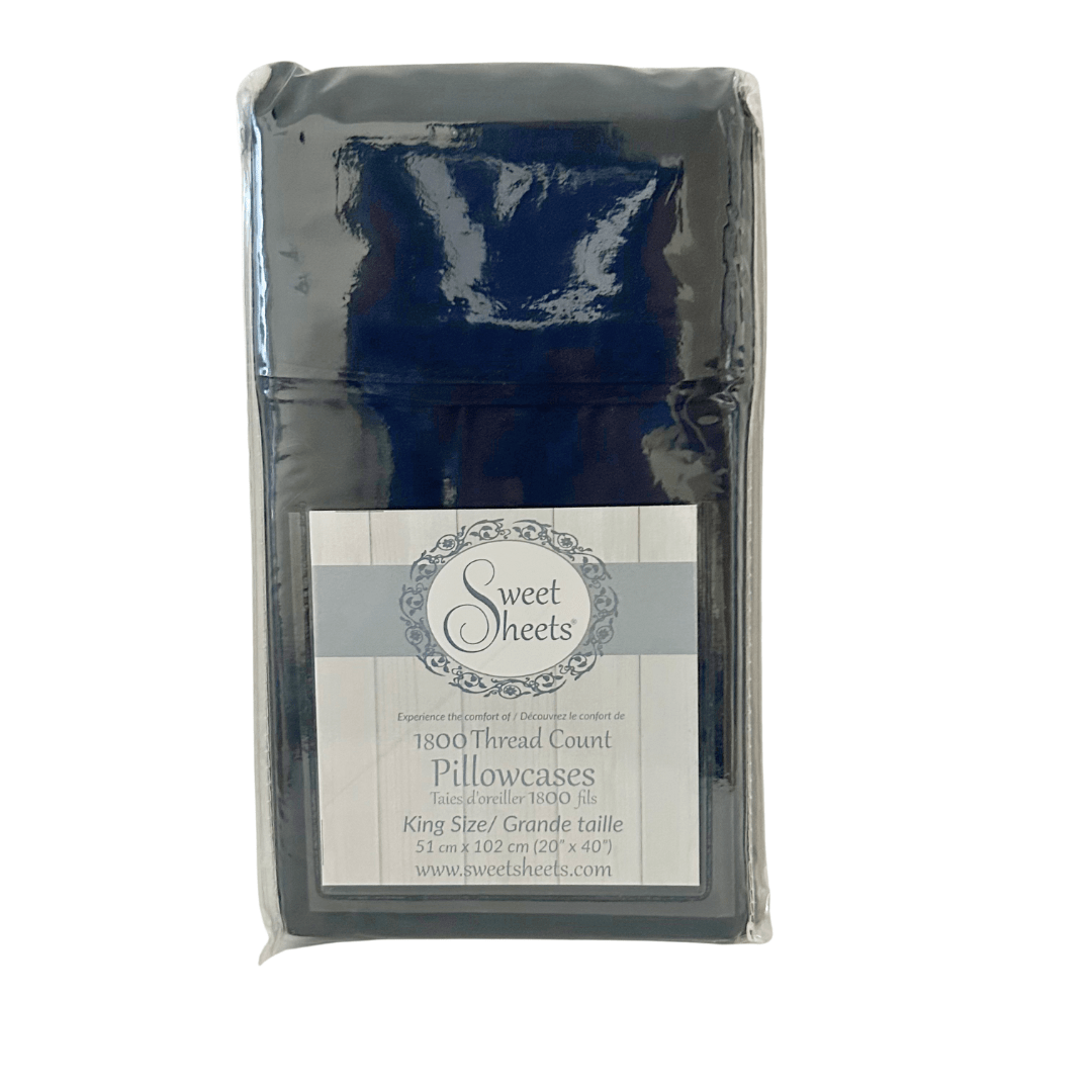 Navy Blue Cooling King-Sized Pillowcases with Breathable Fabric for Comfortable Sleep from Sweet Sheets