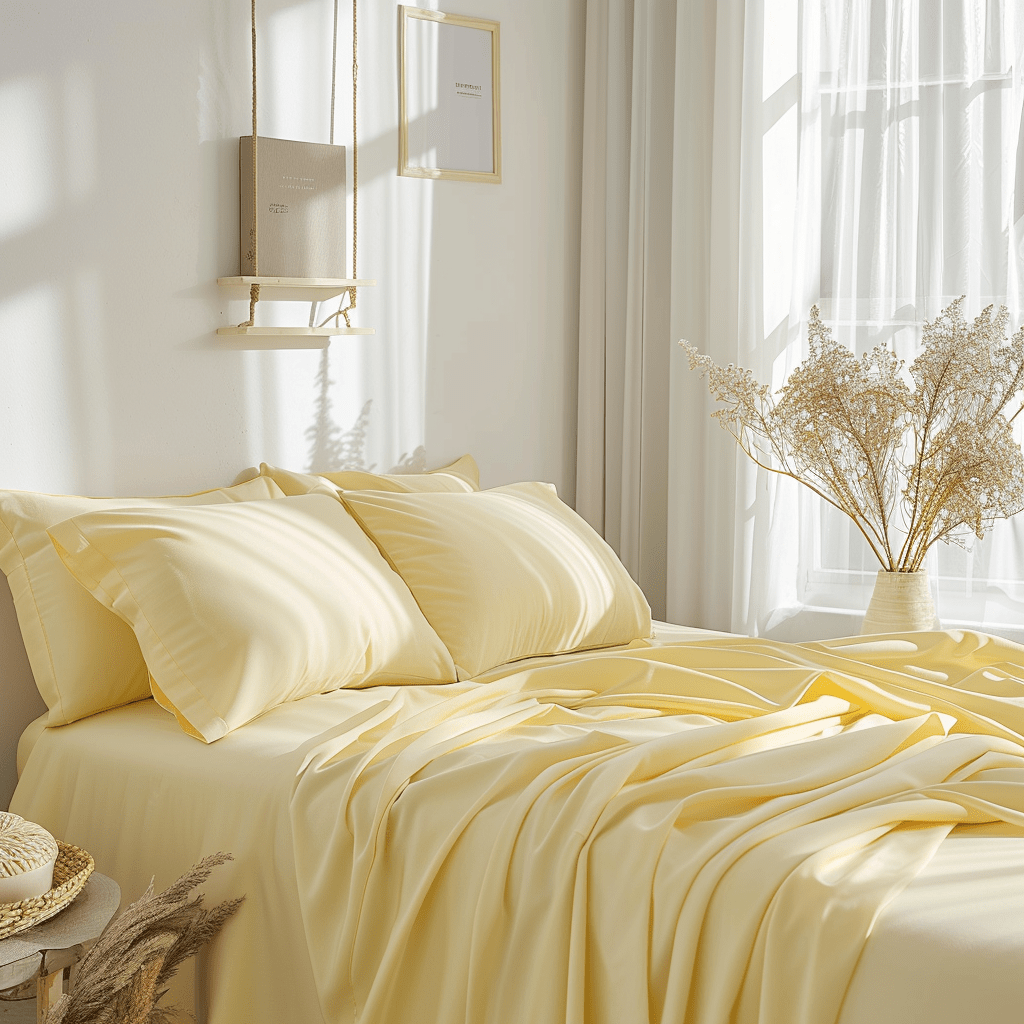 Wrinkle-Resistant Light Yellow Bed Sheets for Easy Care and Long-Lasting Durability from Sweet Sheets