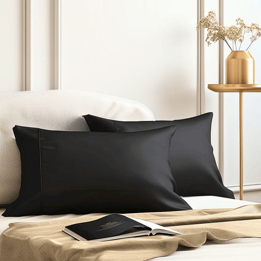 King Pillowcases Set of 2 Soft Pillowcases by Sweet Sheets Black Licorice Black