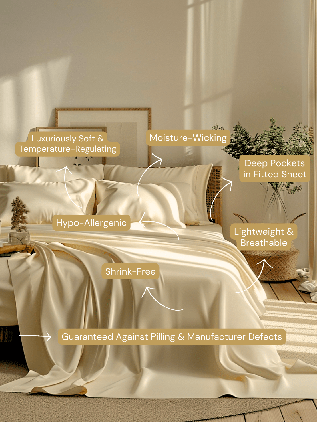 High-Quality Beige Bed Sheets for Ultimate Comfort and Durability from Sweet Sheets