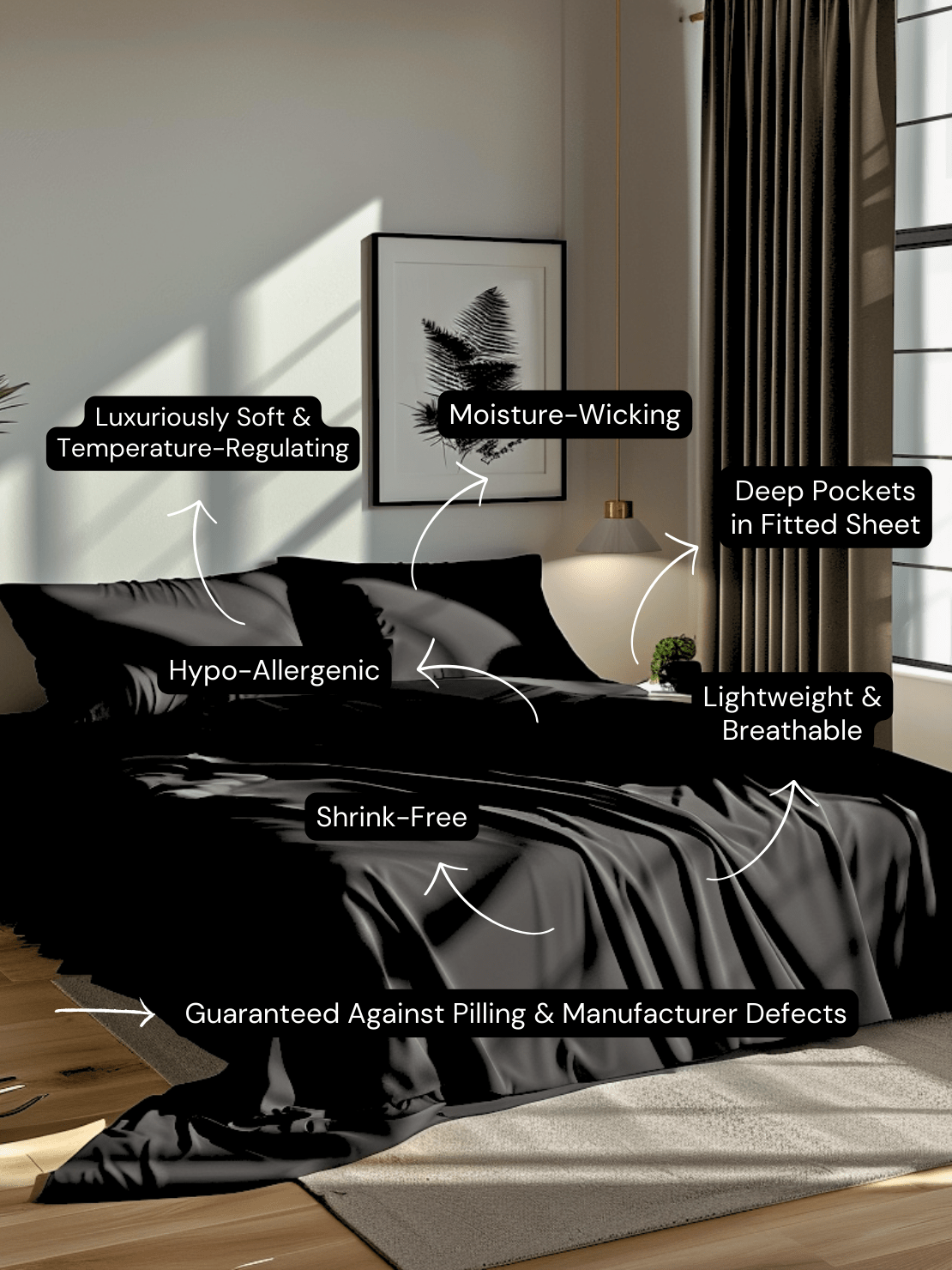 Elegant Black Bed Sheets Perfect for Adding Sophistication to Any Bedroom Decor from Sweet Sheets