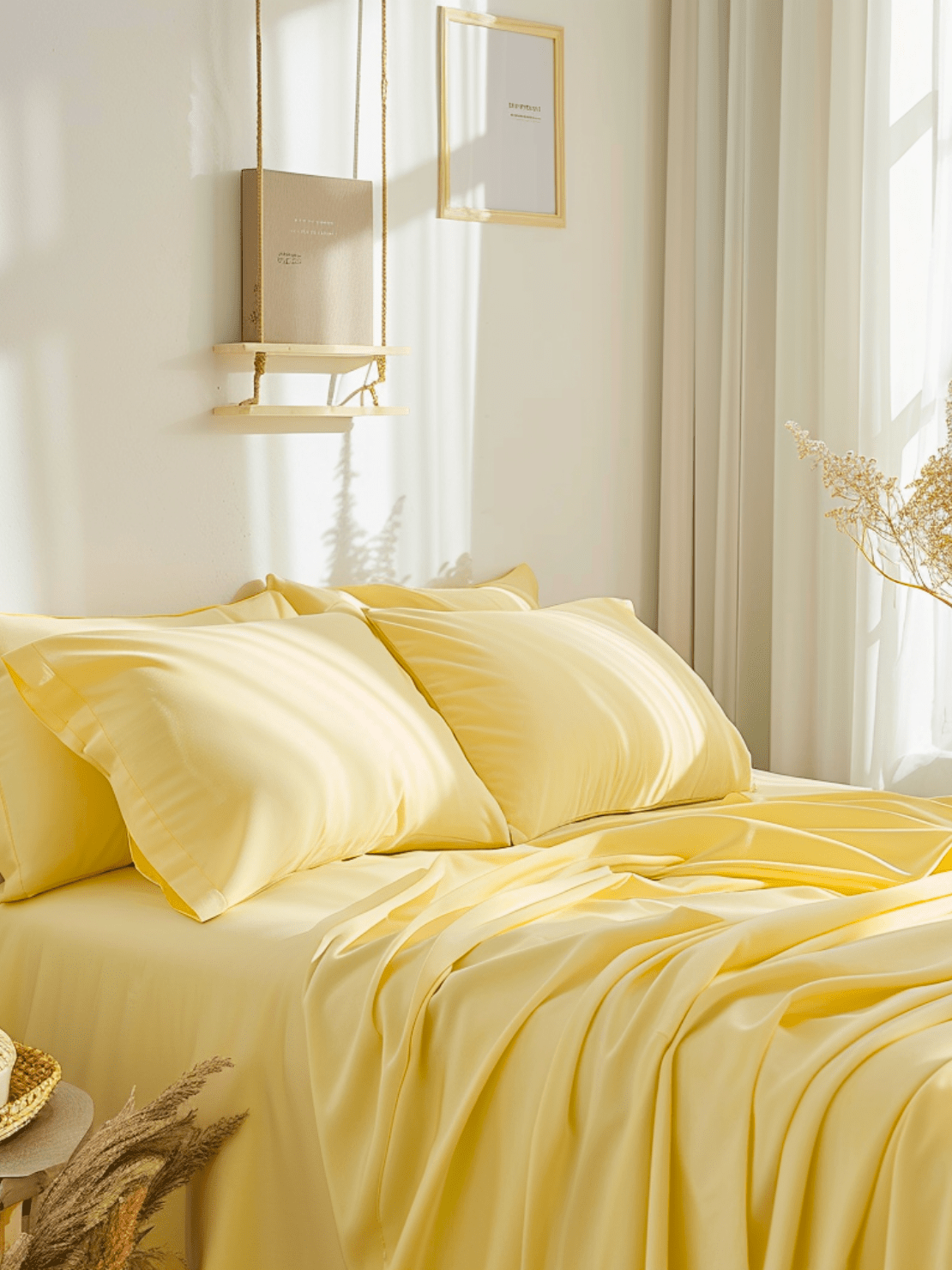 Luxurious Light Yellow Bed Sheets with Moisture-Wicking Properties for a Fresh Sleep Environment from Sweet Sheets