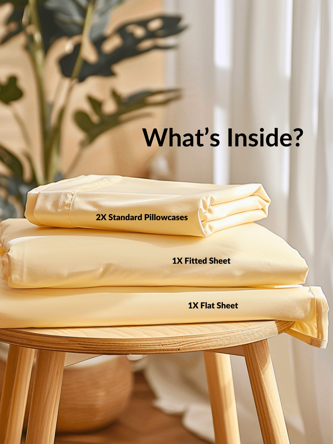 Hypoallergenic Light Yellow Bed Sheets for Sensitive Skin and Allergy Relief from Sweet Sheets