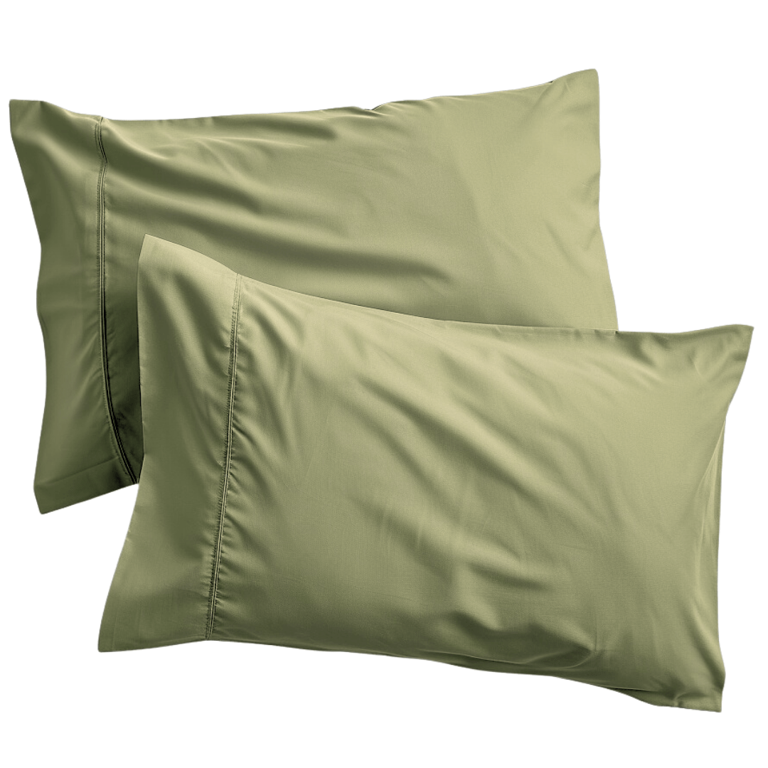 Sage Green Eco-Friendly King-Sized Pillowcases with Sustainable Materials from Sweet Sheets