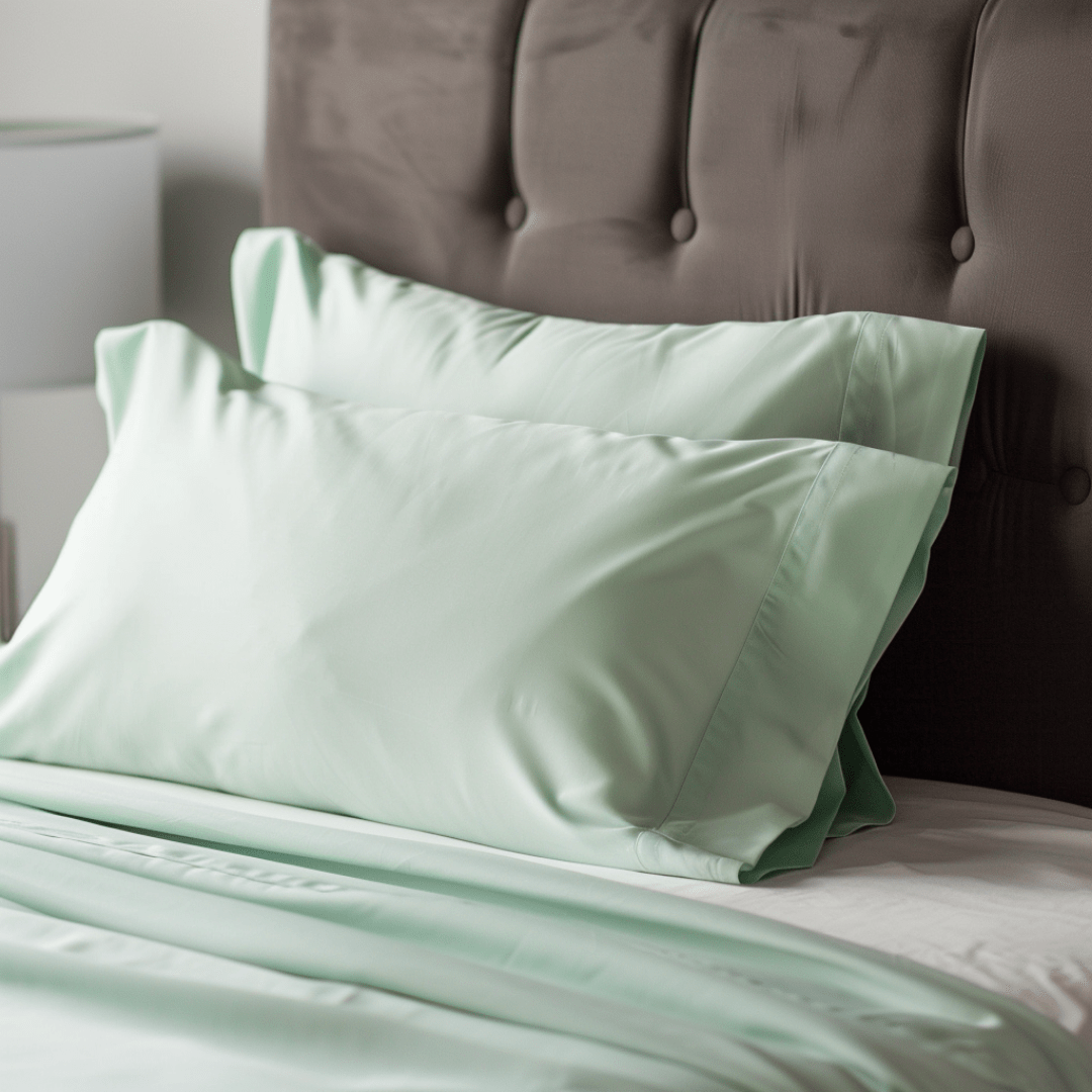 Mint Green Premium King-Sized Pillowcases with Ultra-Soft Double-Brushed Fabric from Sweet Sheets