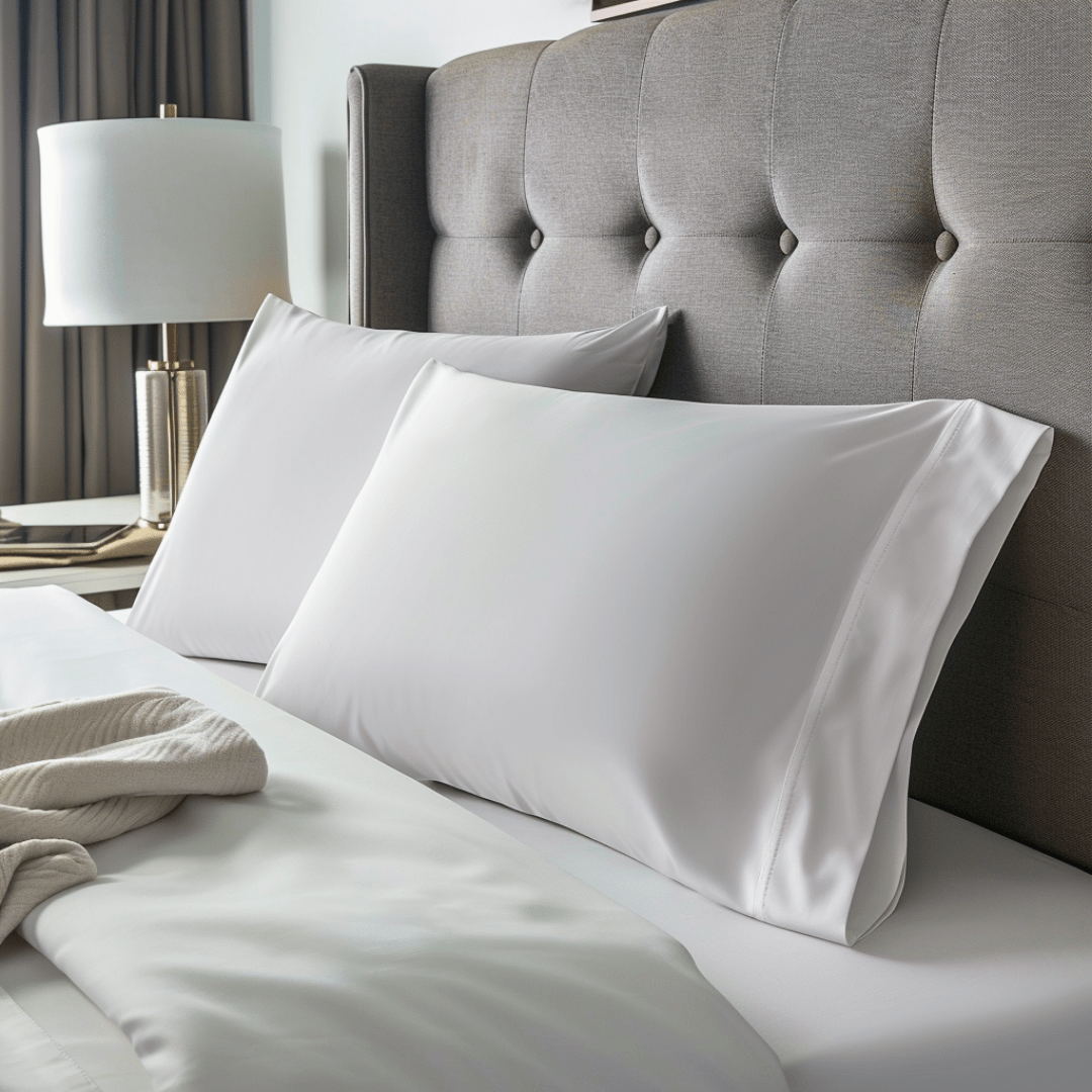 White Luxurious King-Sized Pillowcases with Deep Pocket Design from Sweet Sheets Breathable King-Sized Pillowcases for Hot Sleepers from Sweet Sheets