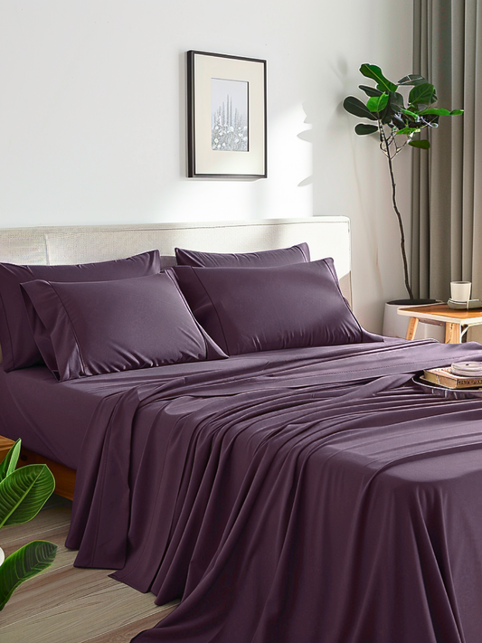 Sweet Sheets® Dark Purple "Saskatoon Pie" Bed Sheet Set