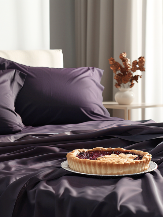Sweet Sheets® Dark Purple "Saskatoon Pie" Bed Sheet Set