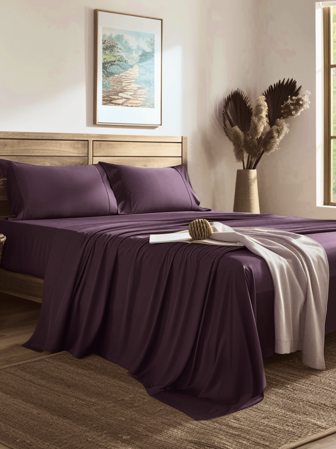 Wrinkle-Resistant Dark Purple Bed Sheets for Easy Care and Long-Lasting Durability from Sweet Sheets