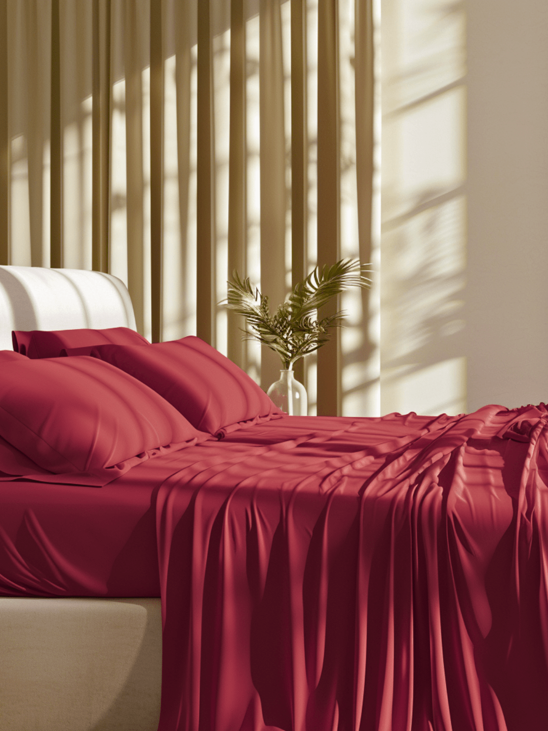 High-Quality Dark Red Bed Sheets with Fade-Resistant Colors for Vibrant Bedroom Decor from Sweet Sheets