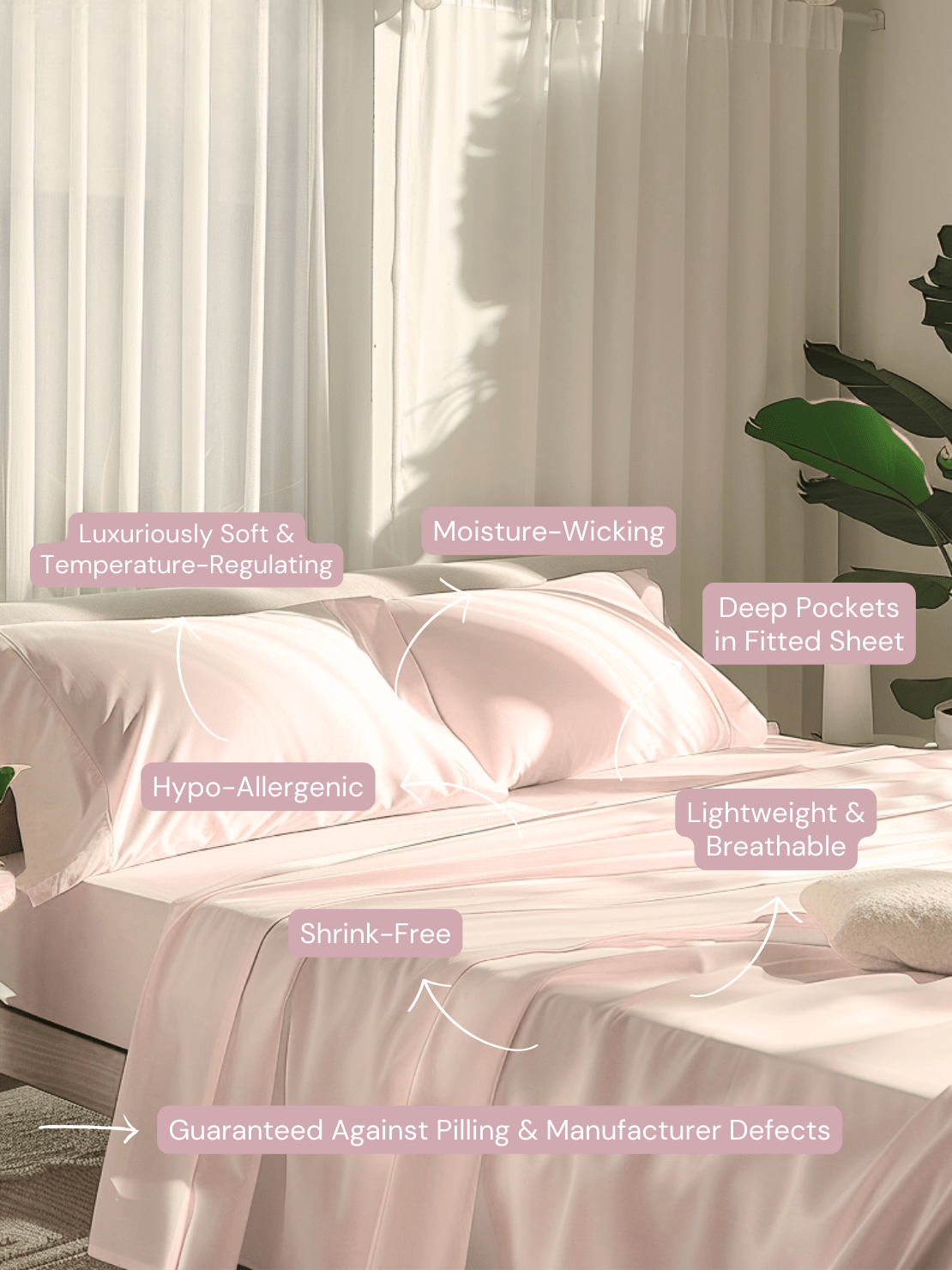 Durable Soft Pink Bed Sheets with Reinforced Seams for Ultimate Comfort and Longevity from Sweet Sheets