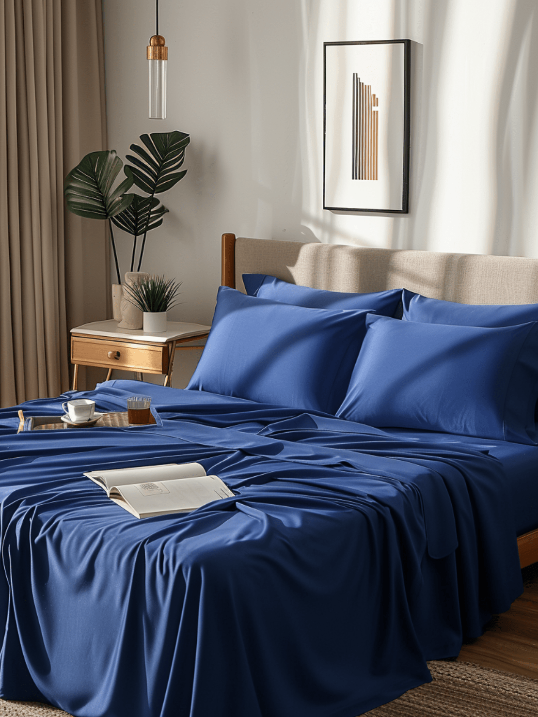 Luxury Deep Pocket Royal Blue Bed Sheets for a Secure Fit and Elegant Look from Sweet Sheets