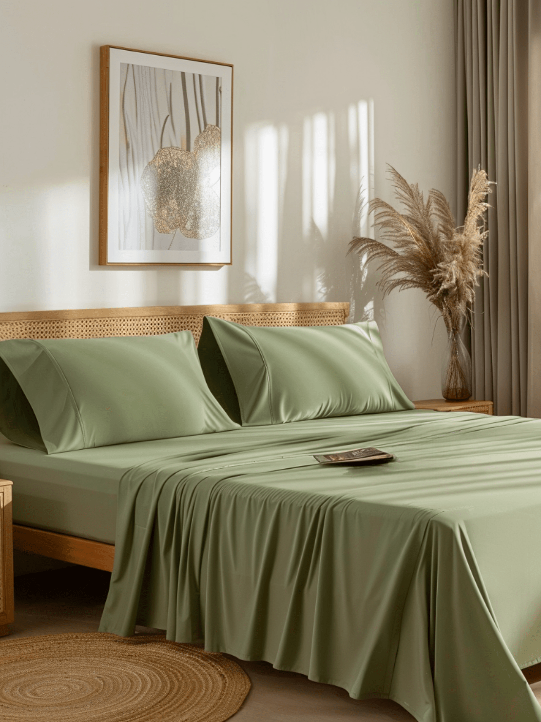 Elegant Sage Green Bed Sheets with Deep Pockets for a Secure Fit and Stylish Look from Sweet Sheets